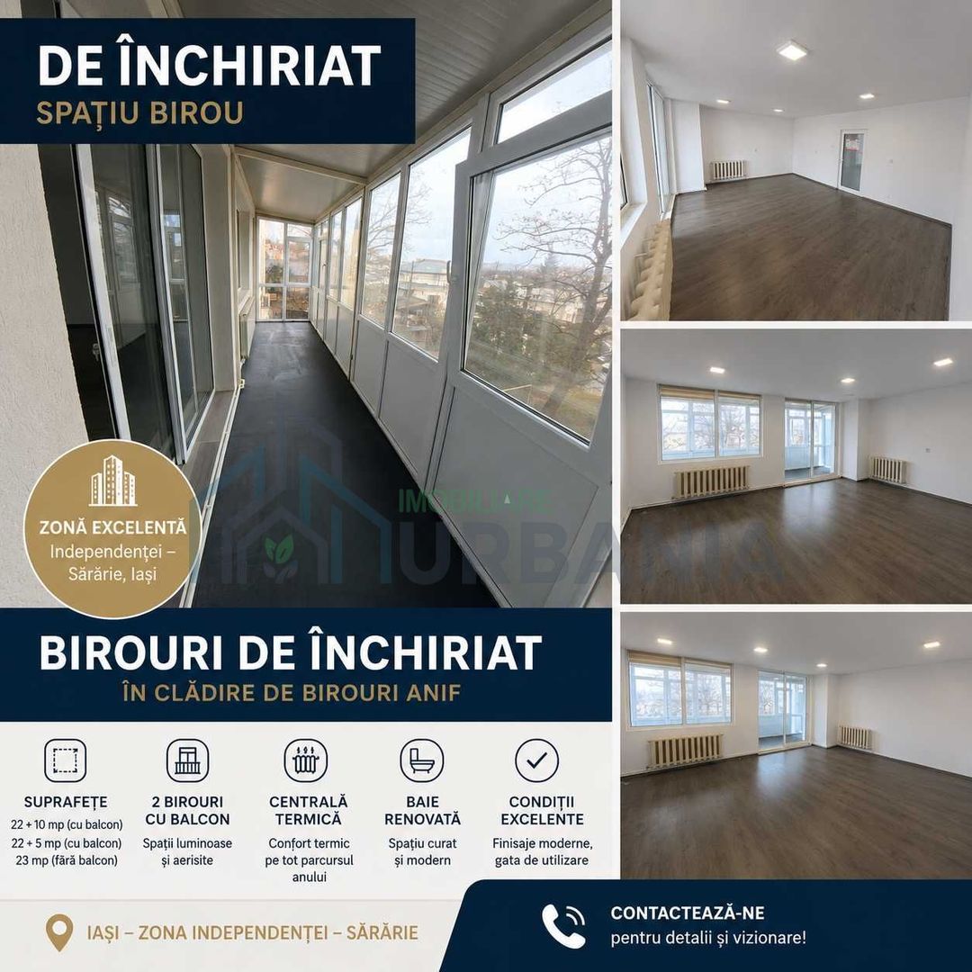 Închiriere birouri renovate în zona Sărărie – Independenței, Iași - Poză 1