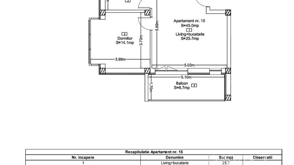 Apartament 2 Camere | Bloc Nou | Ideal Investitie | Terra, Floresti - Schiță 4