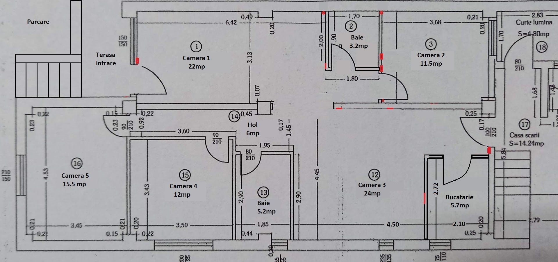APARTAMENT 5 CAMERE BLOC NOU METROU 1 MAI - Poză 8