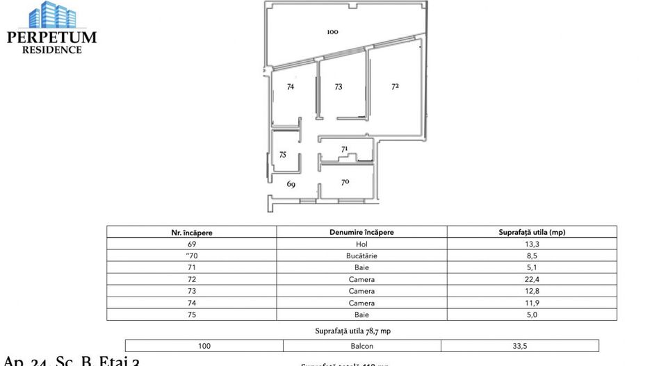 Tomis Nord - Vanzare apartament decomandat cu 3 camere, bloc nou. - Poză 10