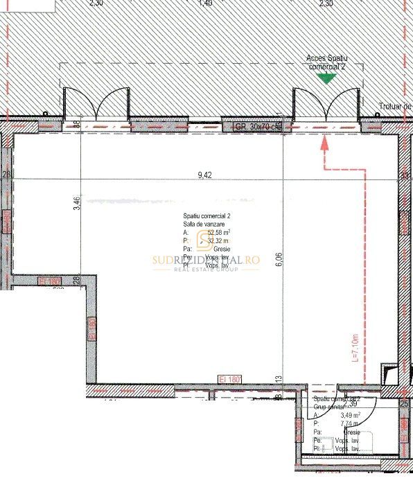 Spatiu comercial 54.97 mp, trafic pietonal intens, The Grand Kristal - Schiță 2