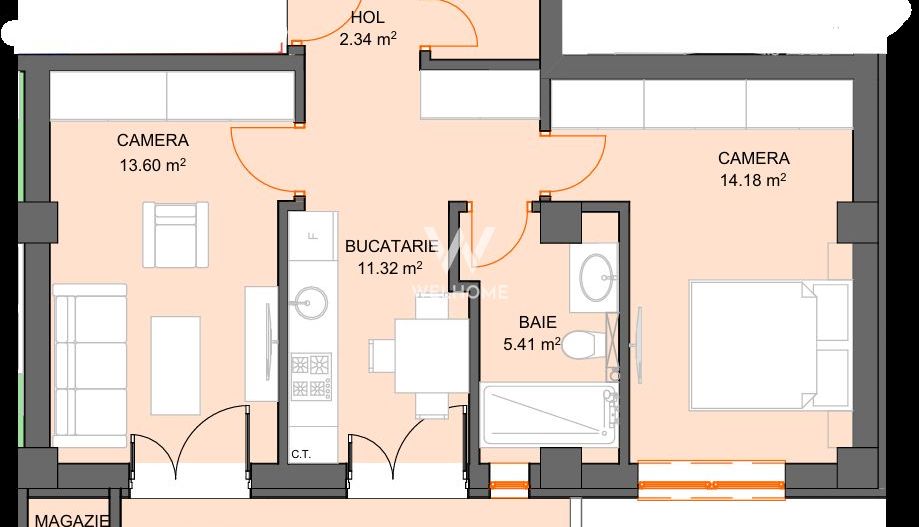 Apartament cu 2 camere si avans doar 5% - zona Doamna Stanca - Sibiu - Schiță 5
