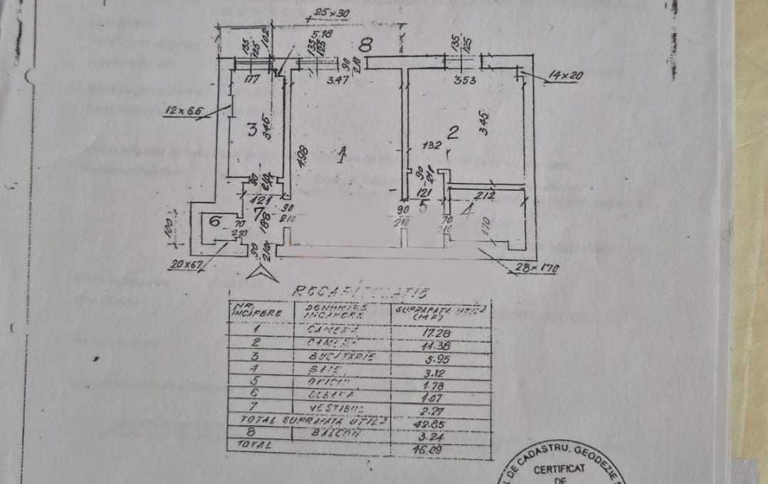APARTAMENT 2 CAMERE | VICTORIEI | ETAJ INTERMEDIAR - Schiță 13