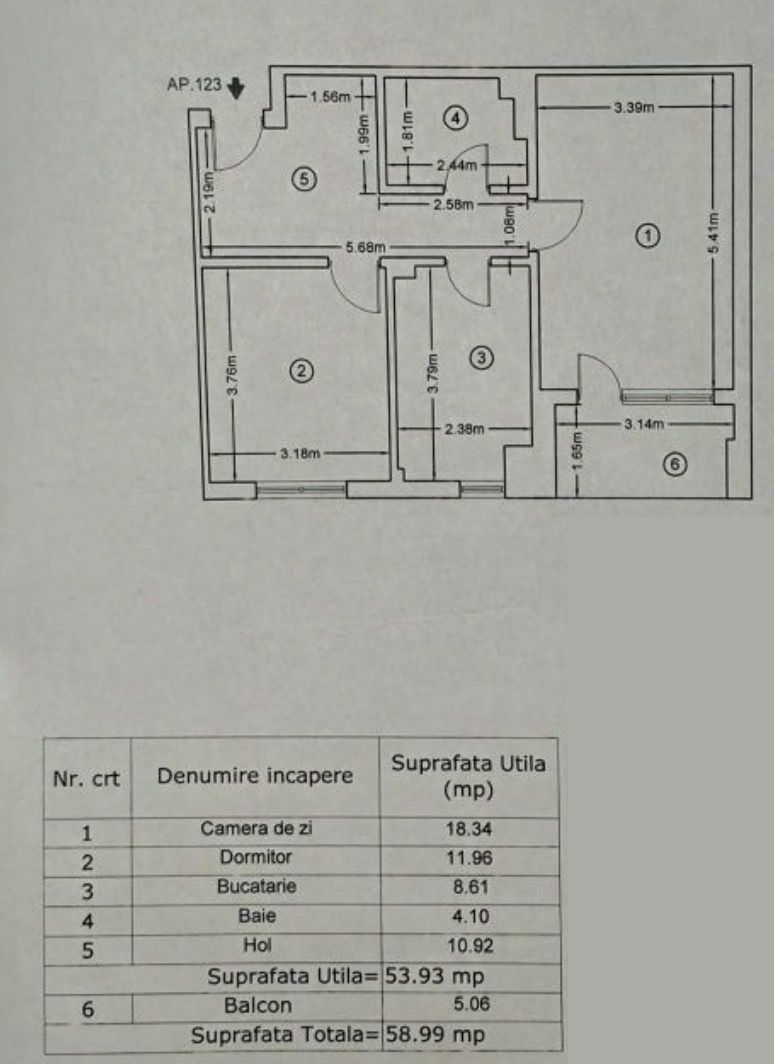 Apartament 2 camere priveliste panoramica Rotar Park 1, Pacii - Schiță 6