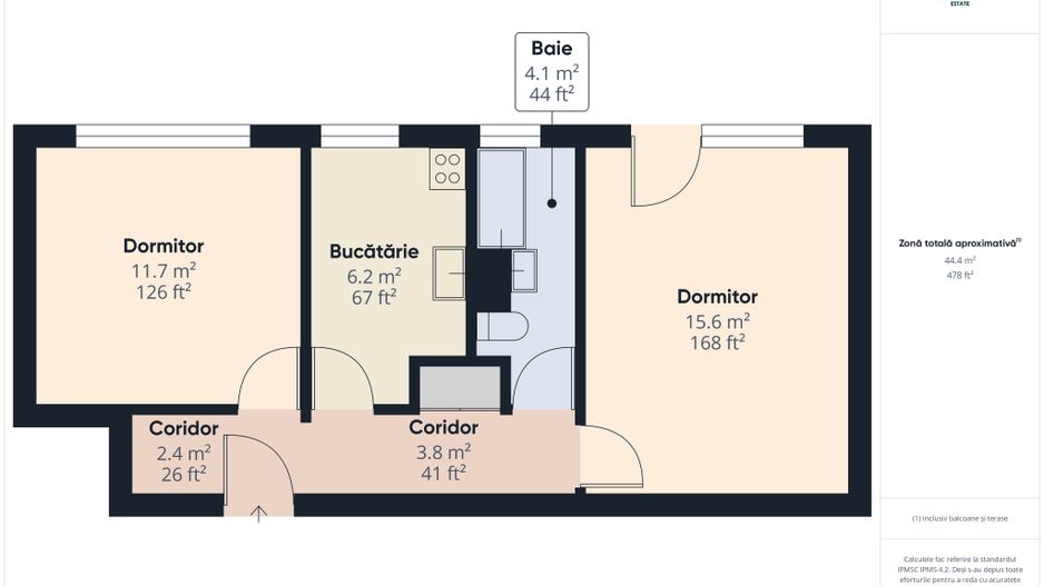 Apartament cu 2 camere etaj 2 - Complex Studențesc - Timișoara - Poză 15