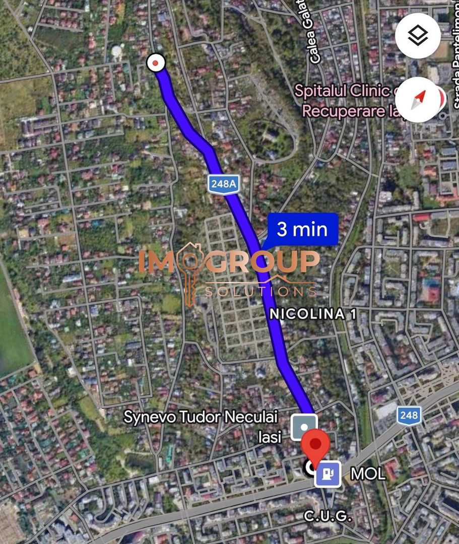 TEREN INTRAVILAN  1480mp + CASA - LA 2,7 KM DE PODU ROS - Poză 2