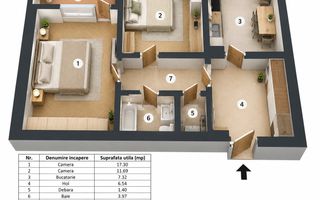 DE VANZARE APARTAMENT 2 CAMERE  POLONA | DECOMANDAT | METROU - Poză 9