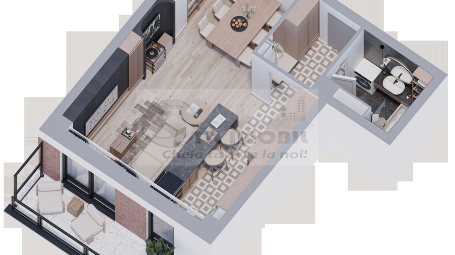 Apartament modern 1 cameră, 45,8 mp, bloc nou 0% COMISION - Poză 3