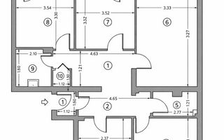 Apartament 4 camere | Pitar Moș – Grădina Icoanei | 95 mp | Renovat - Schiță 8