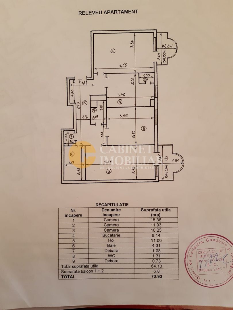 3 camere - DECOMANDAT - 70mp - Poză 3