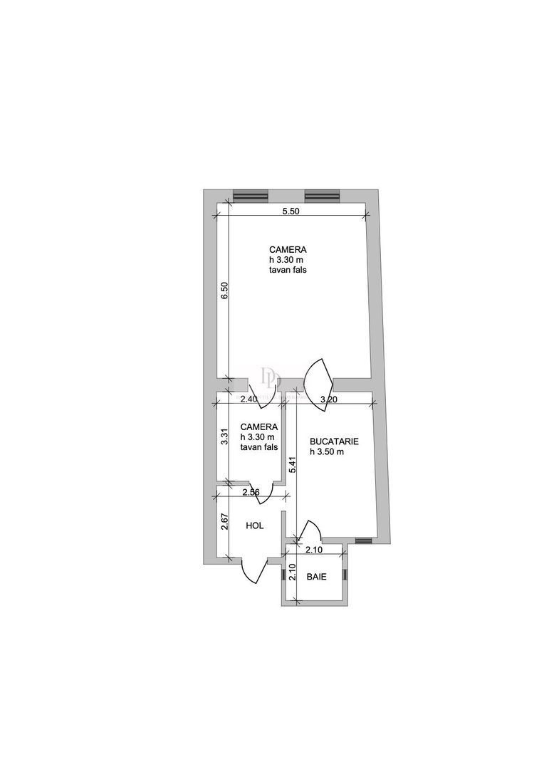 Apartament 2 camere etajul 1 | 2 parcări | Central - Dorobanților - Schiță 13