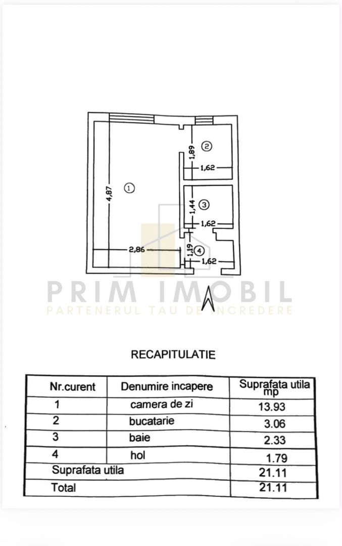 Garsoniera,  etaj intermediar, centrala, aer conditionat - Zimbru - Poză 11