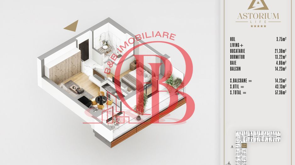 2 camere finalizat proiect premium titan pallady - Schiță 6