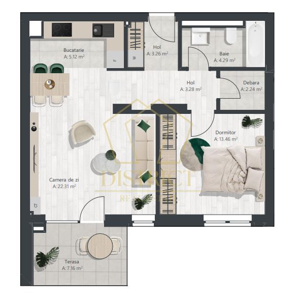 Apartament nou cu 2 camere | Denya Forest - Poză 8