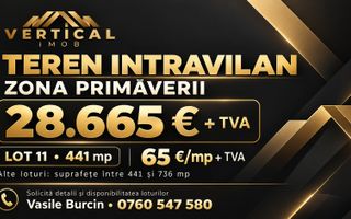 Teren intravilan 441 mp | Zona Primăverii | 30,870 € + TVA - Poză 3