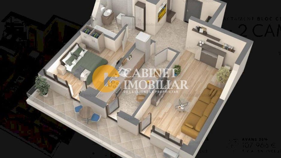 2 Camere Decomandat - UNIREA TOWERS - Bloc Nou - Zona Podu Ros - Poză 5