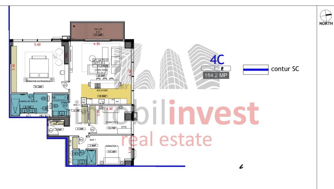 Apartament cu 4 camere de vanzare One Floreasca City - Schiță 17