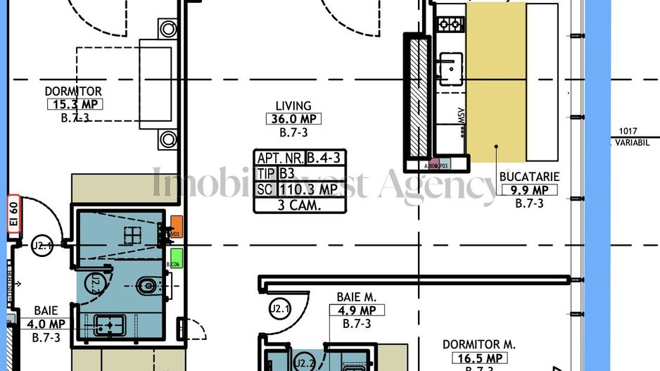 Apartament cu 3 camere de vanzare in Herastrau - Schiță 2