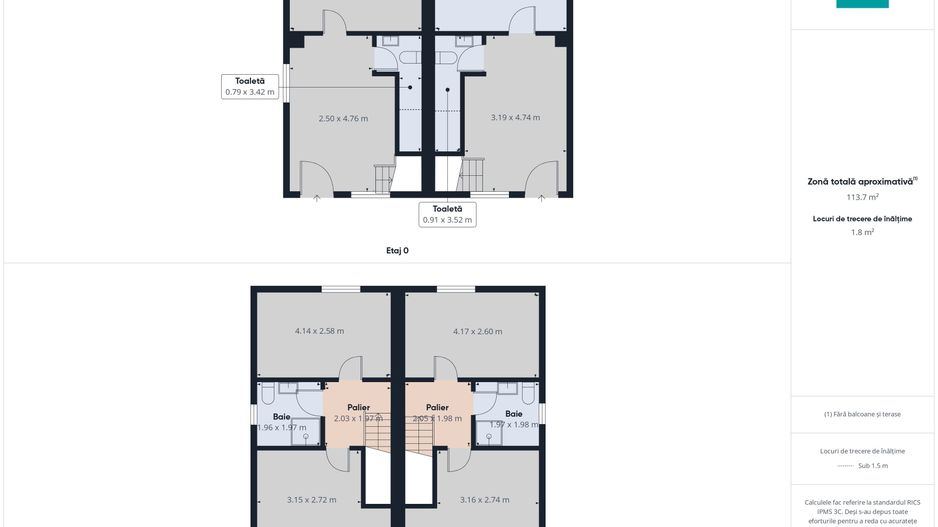 Două duplexuri cu 6 camere, 114mp, zona Confecții - Poză 10