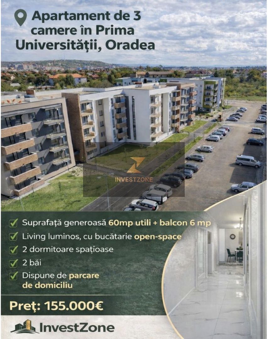 3 camere bloc nou - Prima Universității - Poză 6