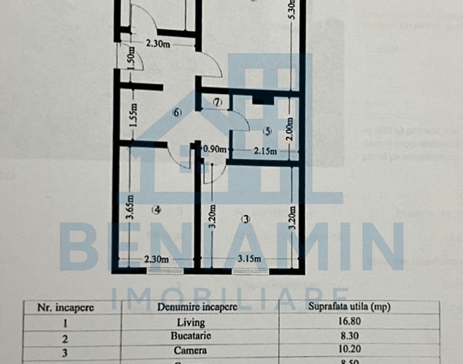 3 decomandate - parter - renovat - 57mp - centrala - Scriitorilor - Poză 7