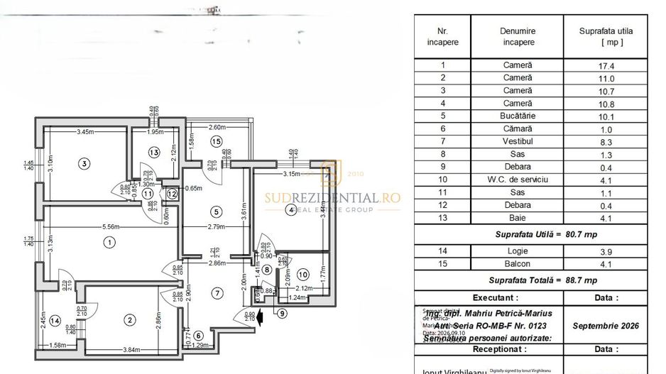 Apartament cu 4 camere, 89.15 mp, Metrou Aparatorii Patriei - Schiță 8