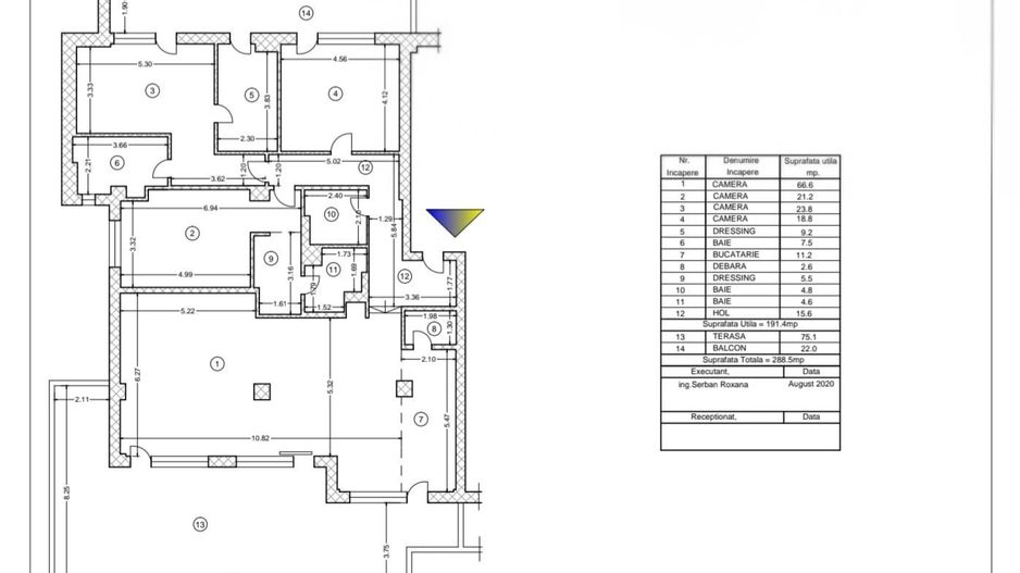 PENTHOUSE Iancu Nicolae | 191 mp utili | Terasă 75 mp | 4 camere - Schiță 24