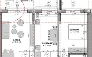 Apartament de vanzare 2 camere la alb -  zona Doamna Stanca - Schiță 8