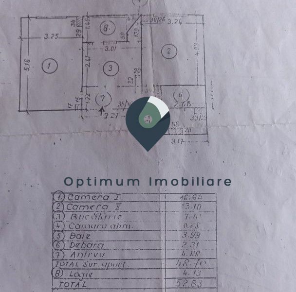 Apartament cu 2 camere in Marasti, etaj 1, zona Kaufland ! - Schiță 6