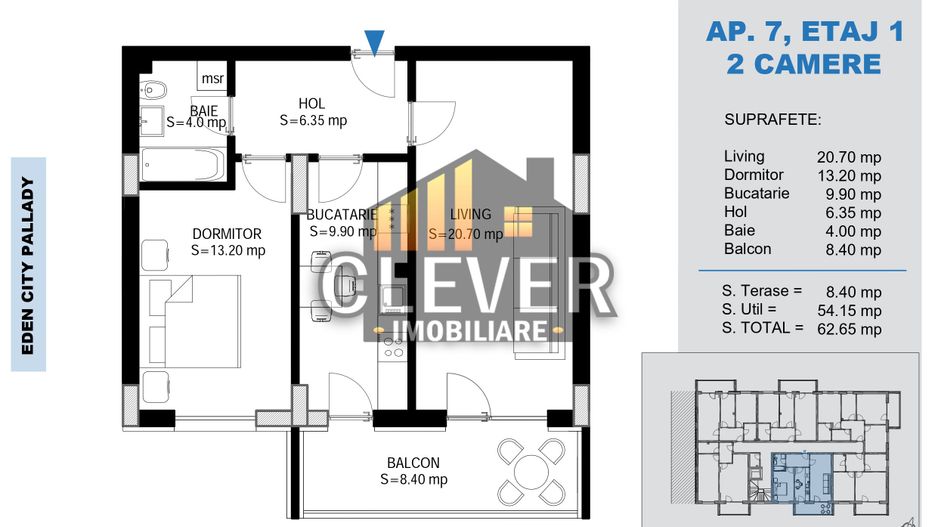 Comision 0% | 2 Camere Etaj 1 | 15 min. Metrou Teclu - Schiță 8