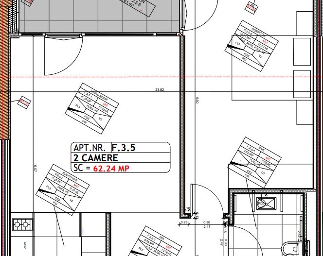 Apartament cu 2 camere - Schiță 13
