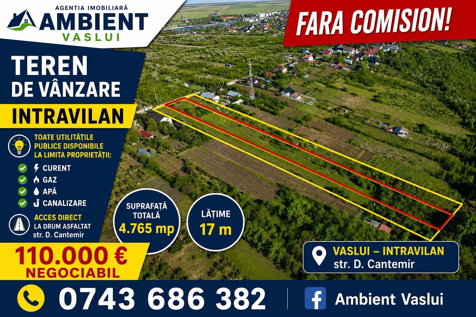 TEREN intravilan 5.000 mp, VASLUI - str. Dimitrie CANTEMIR; - Poză 2