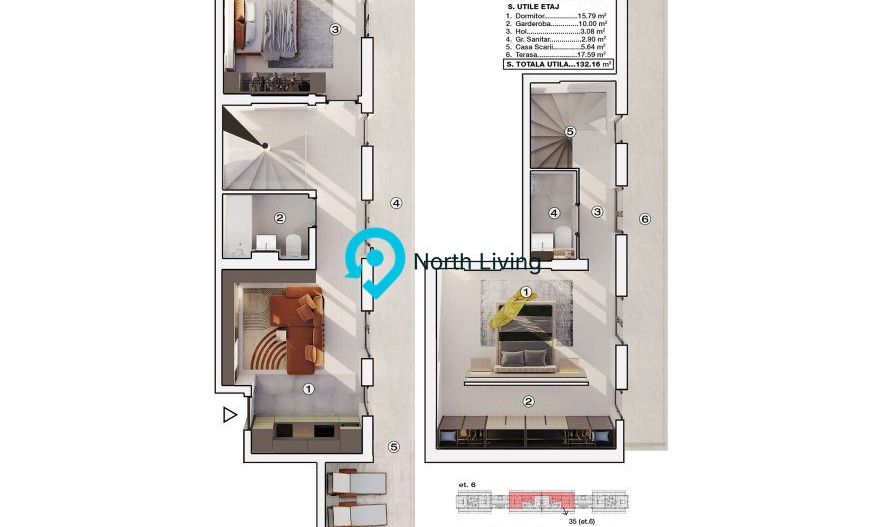 Penthouse 3 camere, 132 mp, terase, Prelungirea Ghencea - Poză 11