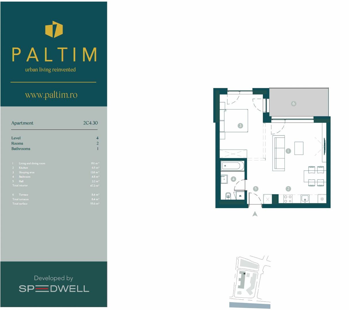 Apartament 2 camere, parcare subterana, Compex Paltim- malul Begăi - Poză 2