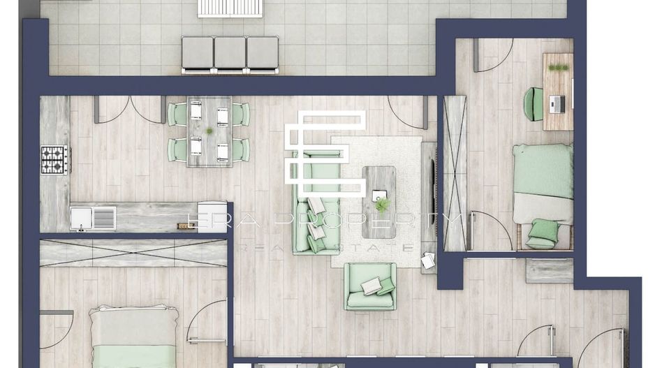 Apartament 3 Camere | 66,5 mp + Terasă 27 mp | – Sibiu - Schiță 13