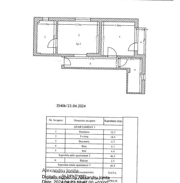 Apartament 2 camere + loc de parcare,  metrou Constantin Brâncoveanu  S0 - Poză 12