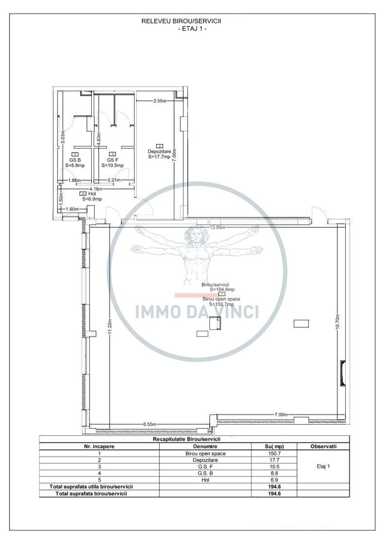 Spatiu comercial/birouri, 142 mp,194 mp cladire ultra moderna-Marasti - Schiță 16