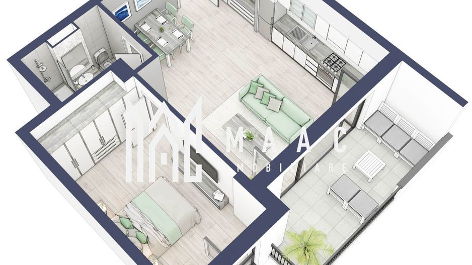 Apartament 2 camere | Etaj 3 | Balcon 10.7 mp | Turnisor - Poză 5