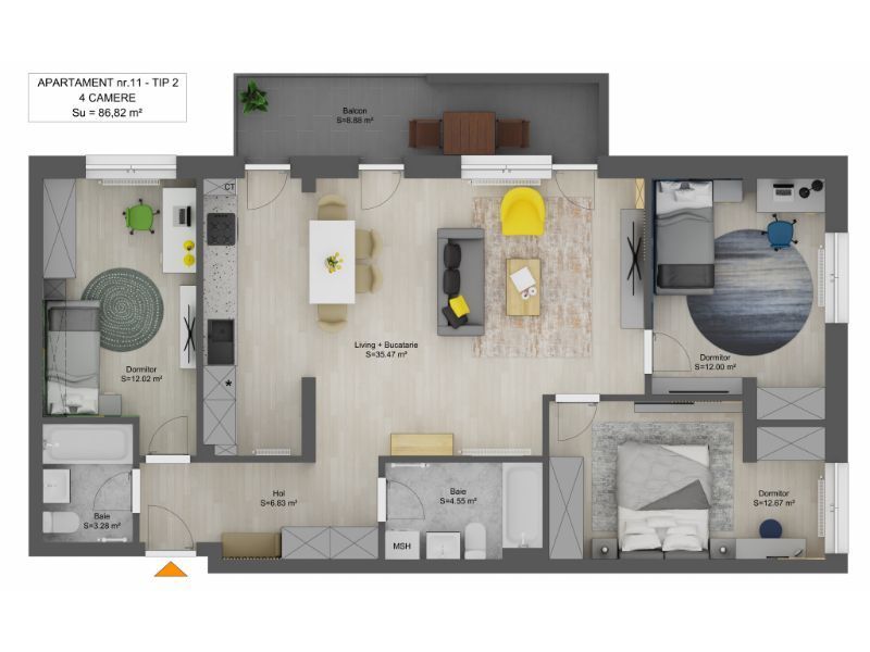 Apartament 4 camere in Sibiu - Schiță 6