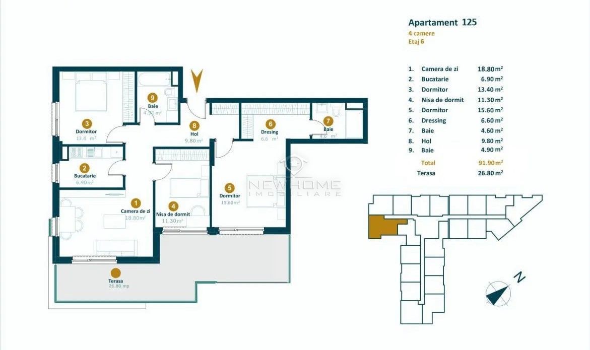 Apartamente de vanzare cu 4 camere zona Intre Lacuri - Poză 3