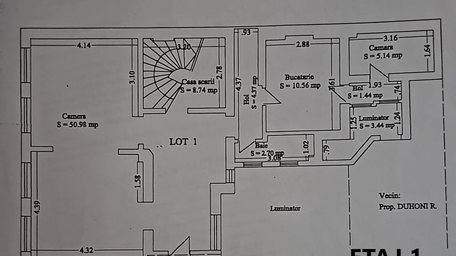 Apartament 3 camere tip duplex | 167 mp | Ultracentral | Plaja Modern - Schiță 14