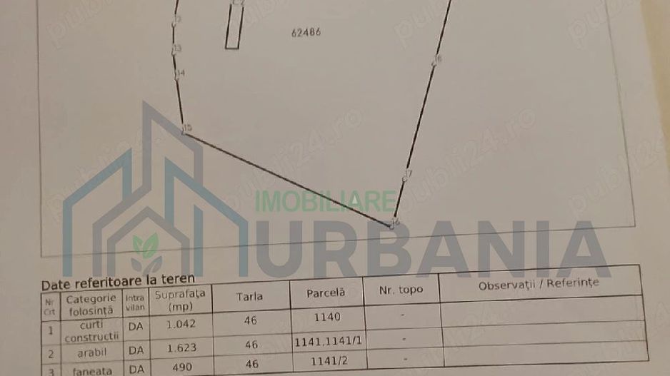 Teren intravilan intabulat cu casă bătrânească, Erbiceni, Iași - Poză 2