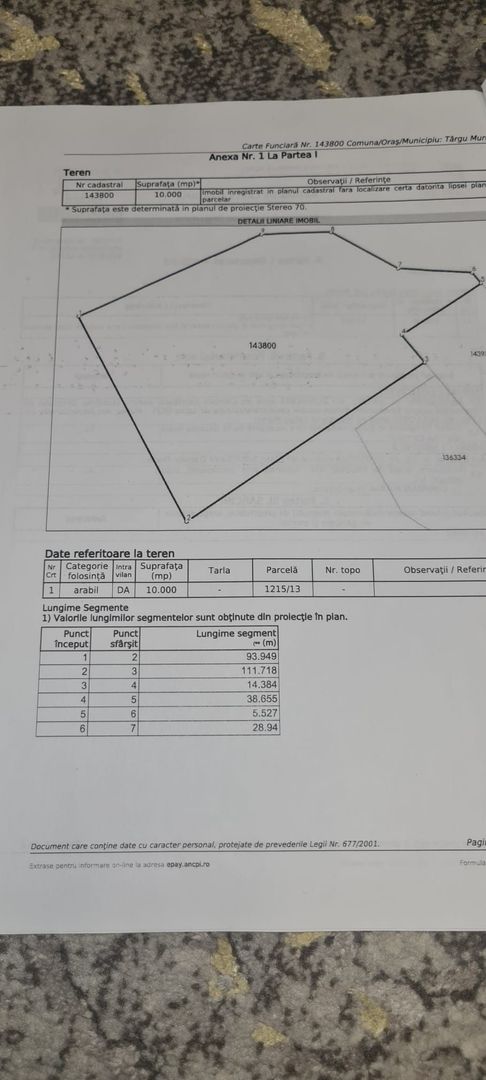 Teren intravilan 15.000 mp+casa 150mpTargu Mures,45 euro mp. - Poză 5
