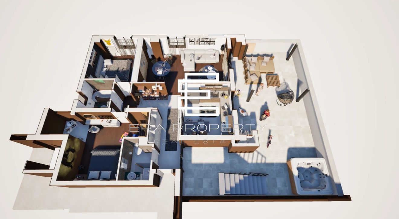 PENTHOUSE 3 CAMERE – 91 mp + 2 TERASE 191 mp | LA CHEIE | Calea Surii Mici - Schiță 11