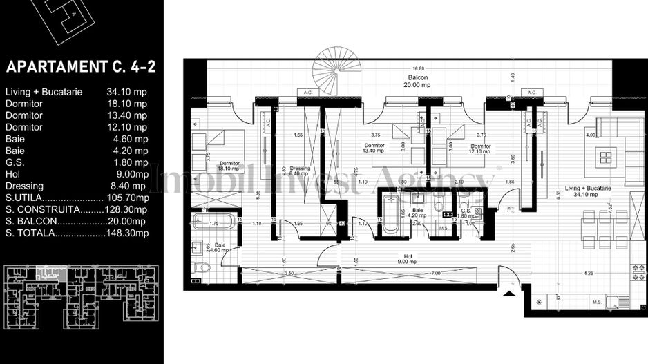 Apartament 4 camere de vanzare Pipera - Poză 14