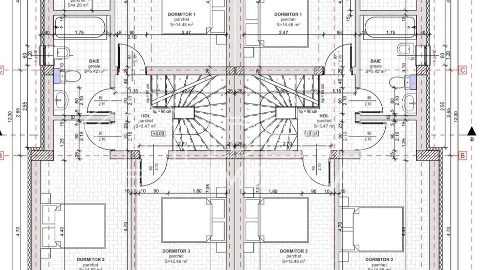 Duplex in Cisnadie cu 4 camere si 250 mp de curte, in Cisnadie - Schiță 10