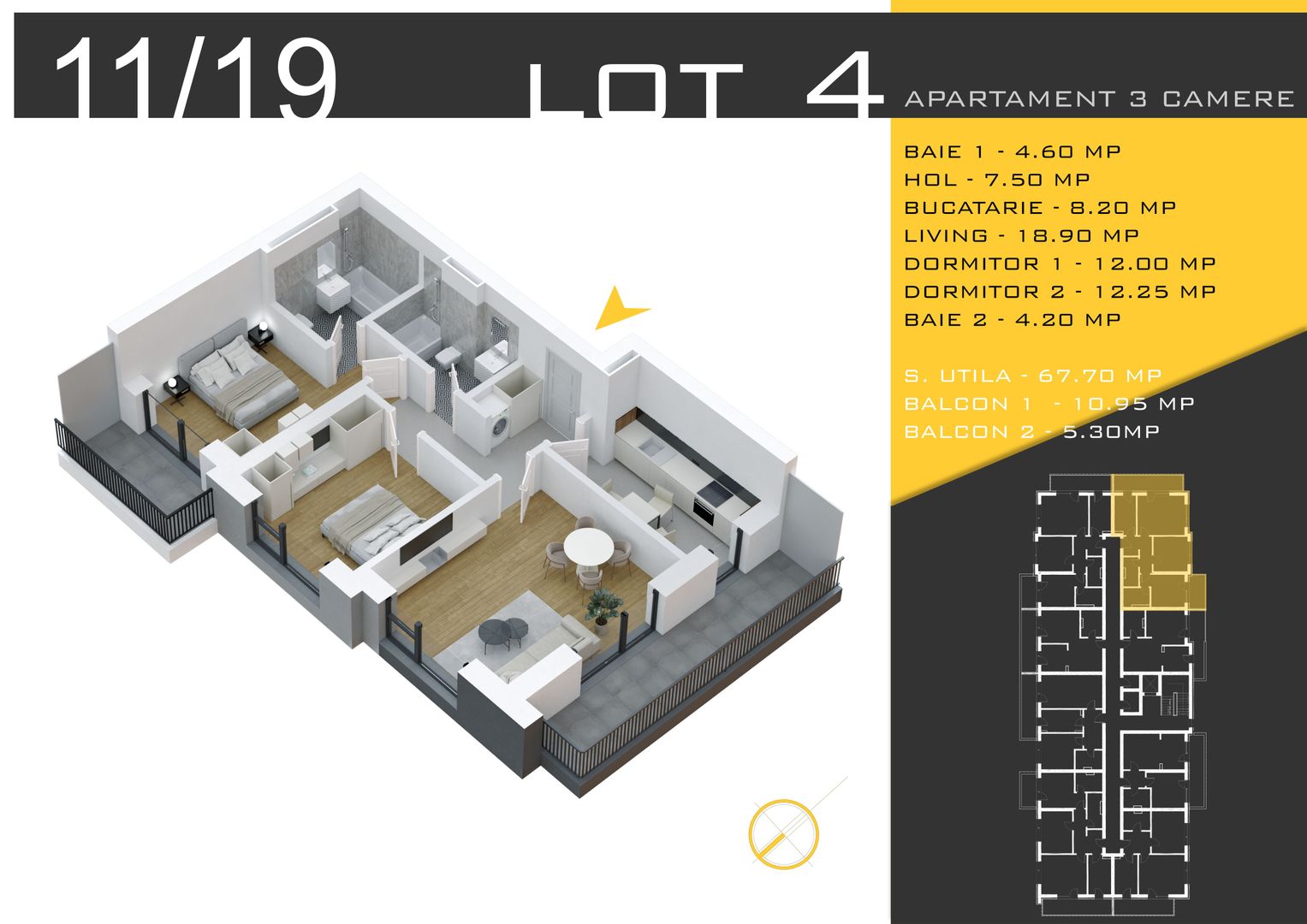 3 camere decomandat Titan Pallady  Metrou Nicolae Teclu - Schiță 11