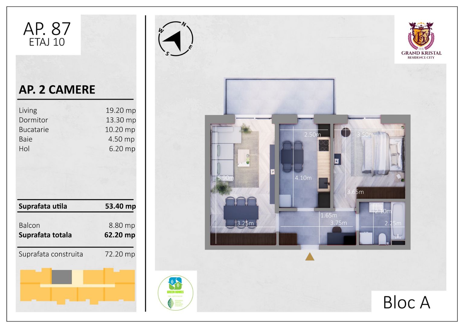 Apartament decomandat - 2 camere, bloc nou, zona excelenta, Sector 4 - Poză 9