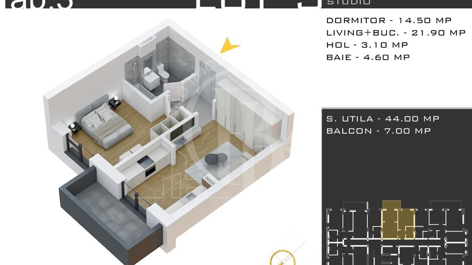 Apartament 2 camere Titan-Theodor Pallady-Metrou N. Teclu - Schiță 12