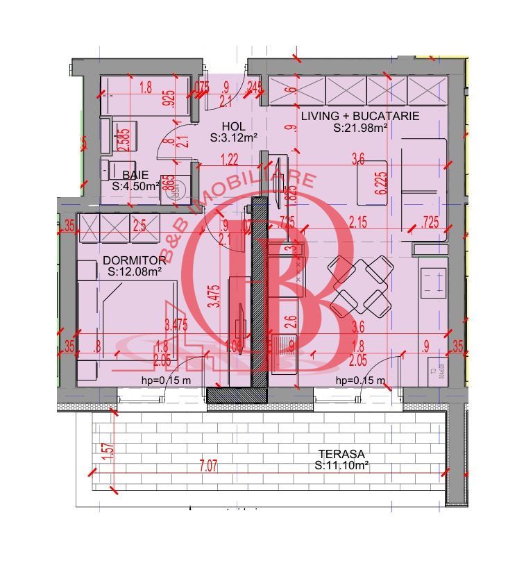 Apartament 2 camere Parcare Gratis 5 min STB Bratarii - Schiță 2